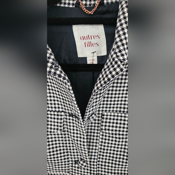 Autres Filles Women's Monochrome Houndstooth/ Check Blazer - Picture 4 of 4
